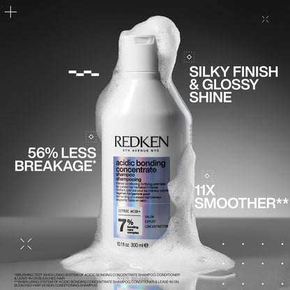 Redken Acidic Bonding Concentrate Shampoo, Conditioner and Leave-in Treatment Bond Repair Bundle