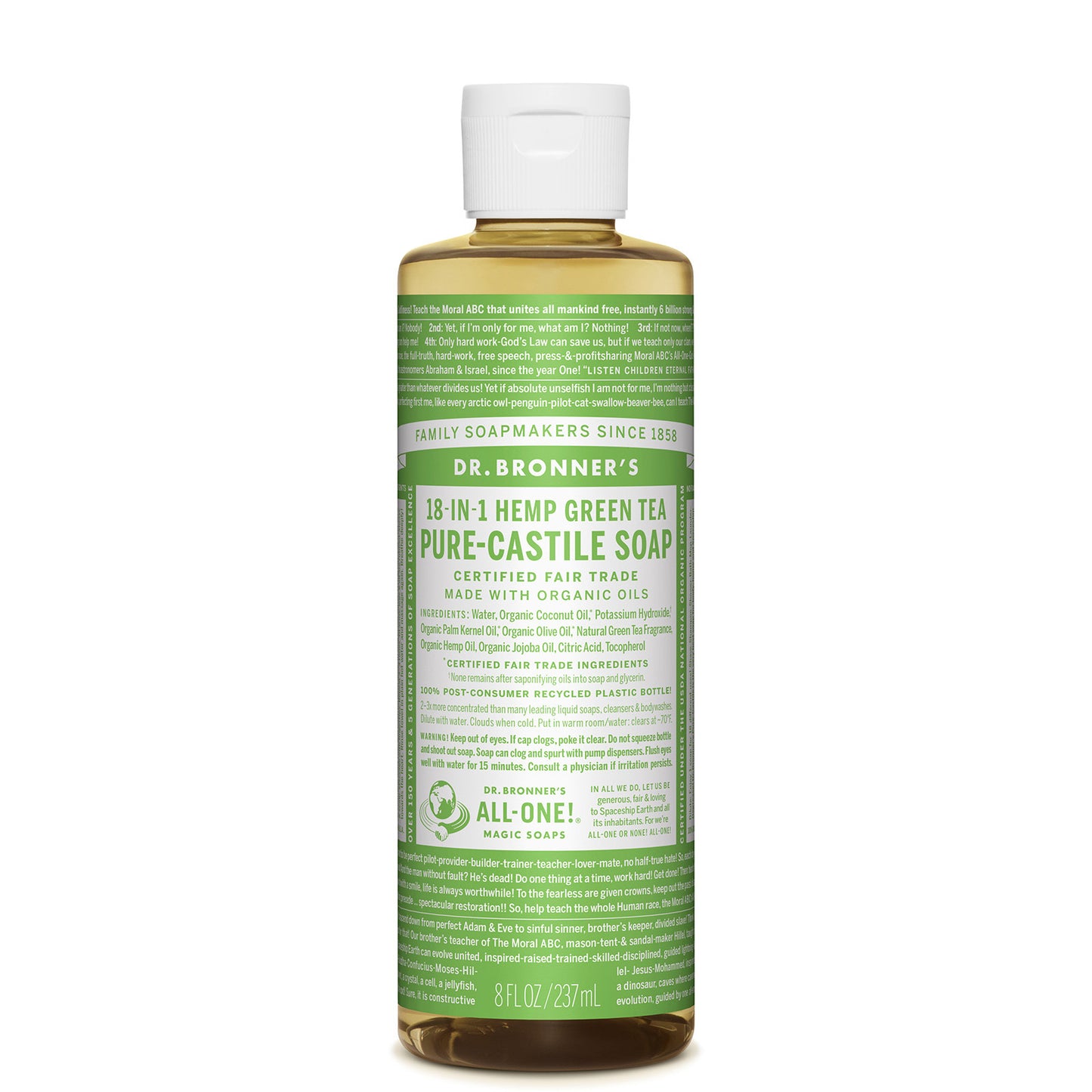 Dr. Bronner's Pure Castile Liquid Soap - Green Tea 237ml