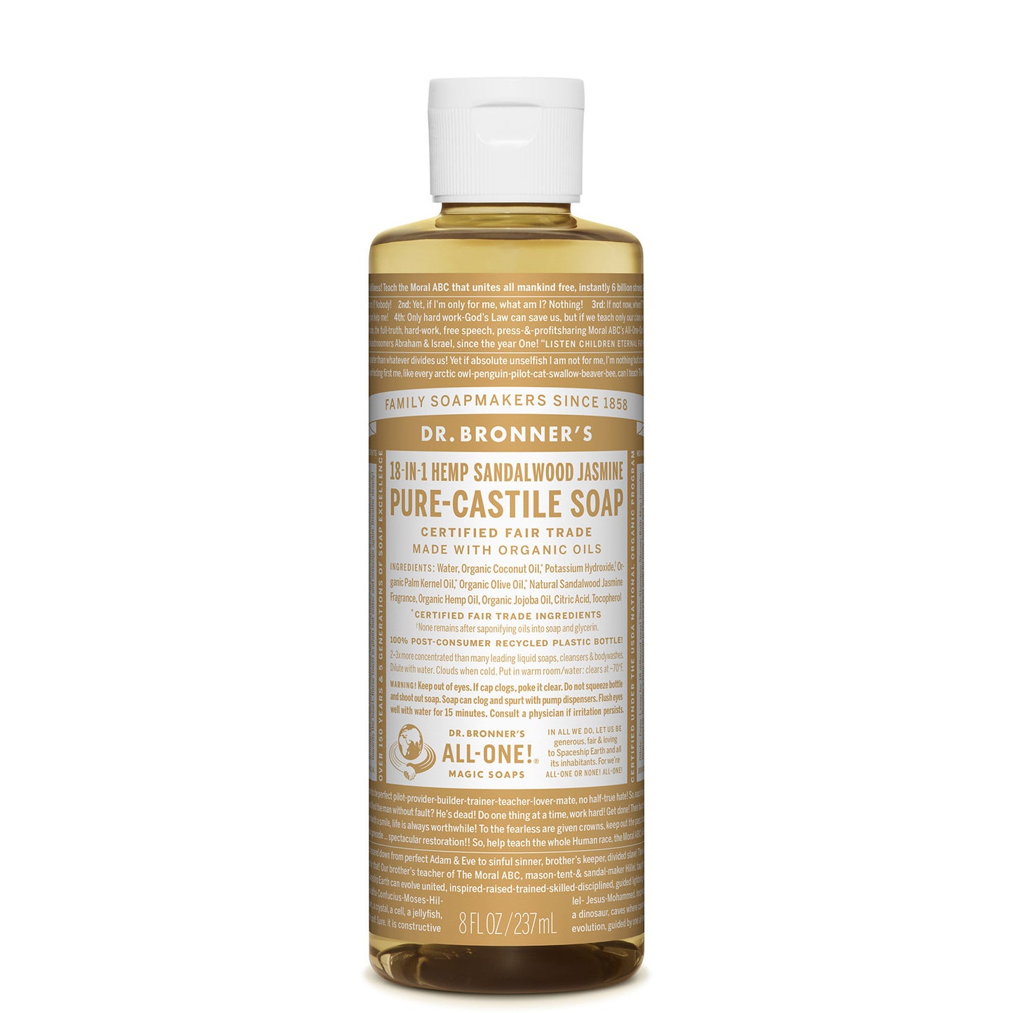 Dr. Bronner's Pure Castile Liquid Soap - Sandalwood and Jasmine 237ml