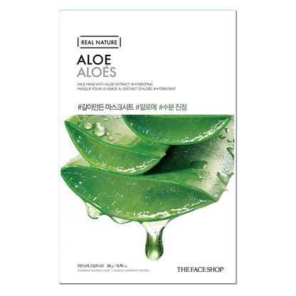 THE FACE SHOP Real Nature Sheet Mask - Aloe (Pack of 5)