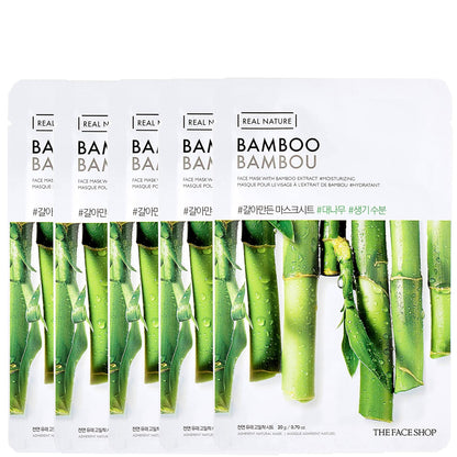 THE FACE SHOP Real Nature Sheet Mask - Bamboo (Pack of 5)