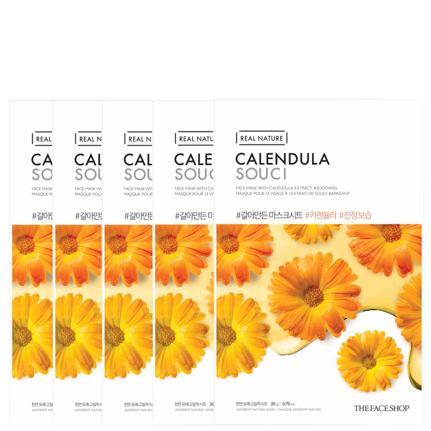 THE FACE SHOP Real Nature Sheet Mask - Calendula (Pack of 5)