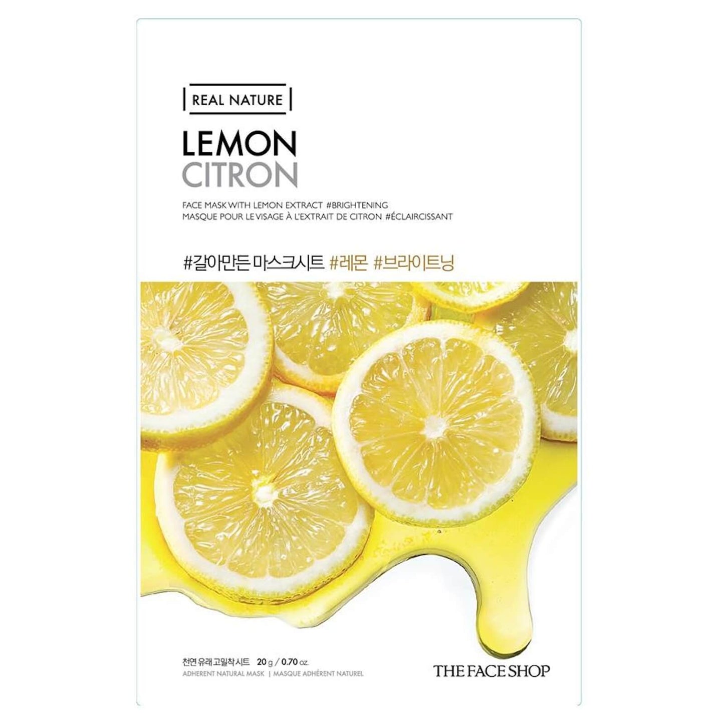 THE FACE SHOP Real Nature Sheet Mask - Lemon (Pack of 5)