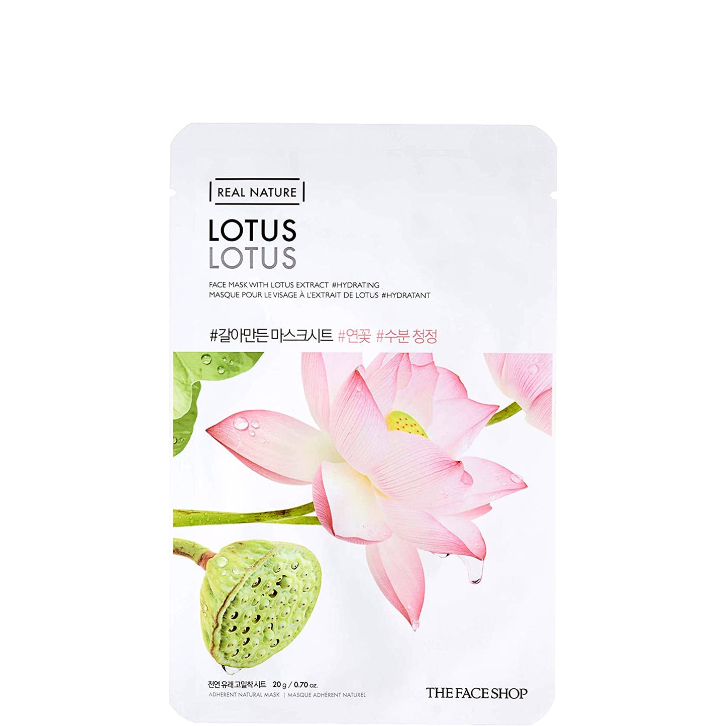 THE FACE SHOP Real Nature Sheet Mask - Lotus (Pack of 5)