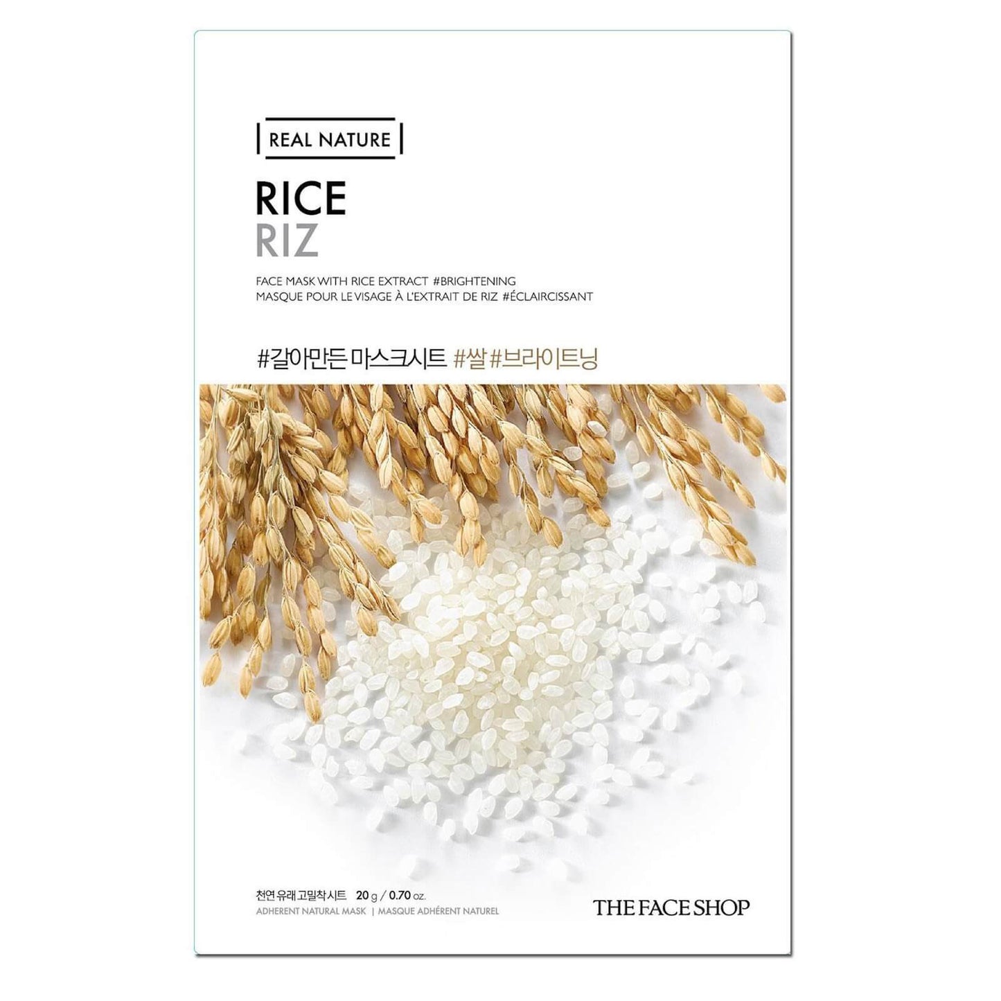 THE FACE SHOP Real Nature Sheet Mask - Rice (Pack of 5)