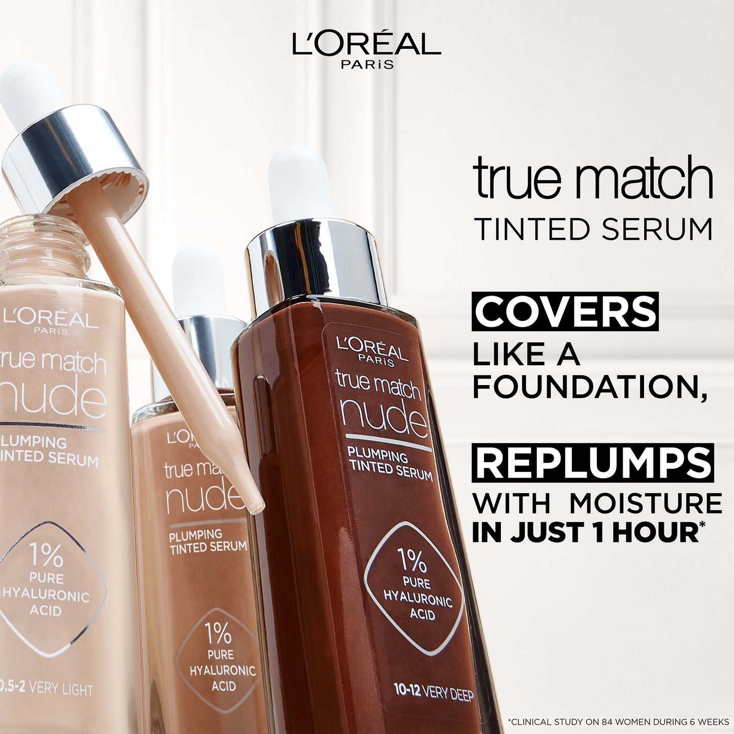 L'Oréal Paris True Match Nude Plumping Tinted Serum (Various Shades)