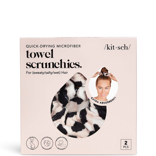 Kitsch Microfiber Towel Scrunchies - Leopard