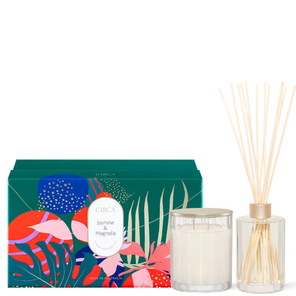 CIRCA Christmas Jasmine and Magnolia Candle Diffuser Gift Set