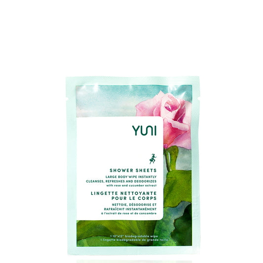 Yuni Beauty Shower Sheets with Rose and Cucumber Extract (1 Wipe)