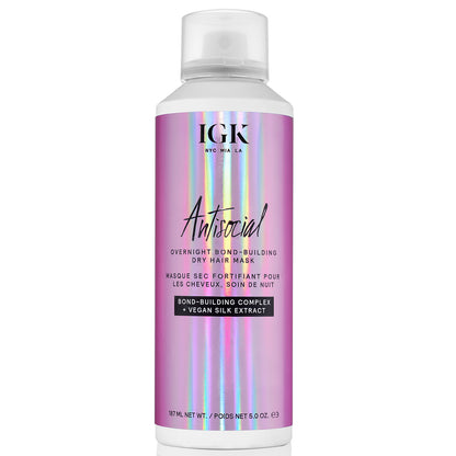 IGK Antisocial Overnight Bond Building Dry Hair Mask 187ml