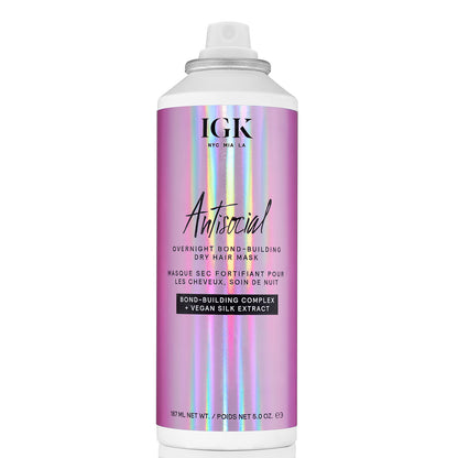 IGK Antisocial Overnight Bond Building Dry Hair Mask 187ml