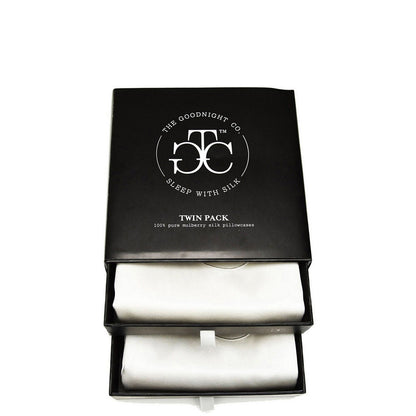 The Goodnight Co. Silk Pillowcase Twin Set King Size - White