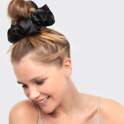 Kitsch Satin Pillow Scrunchie Charcoal/Gold