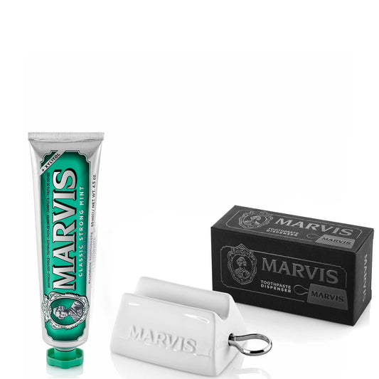 Marvis Classic Strong Mint Toothpaste and Squeezer Bundle