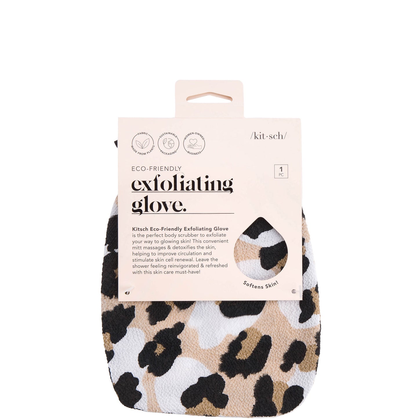 Kitsch Eco-Friendly Exfoliating Glove - Leopard