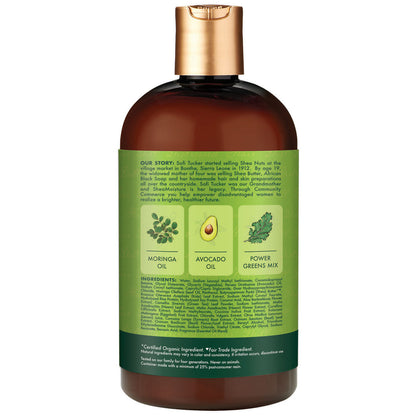 3X Shea Moisture 384ml Shampoo Power greens Moisturize And Nourish Moringa And Avocado With Kale Matcha And green Algae - 384ml