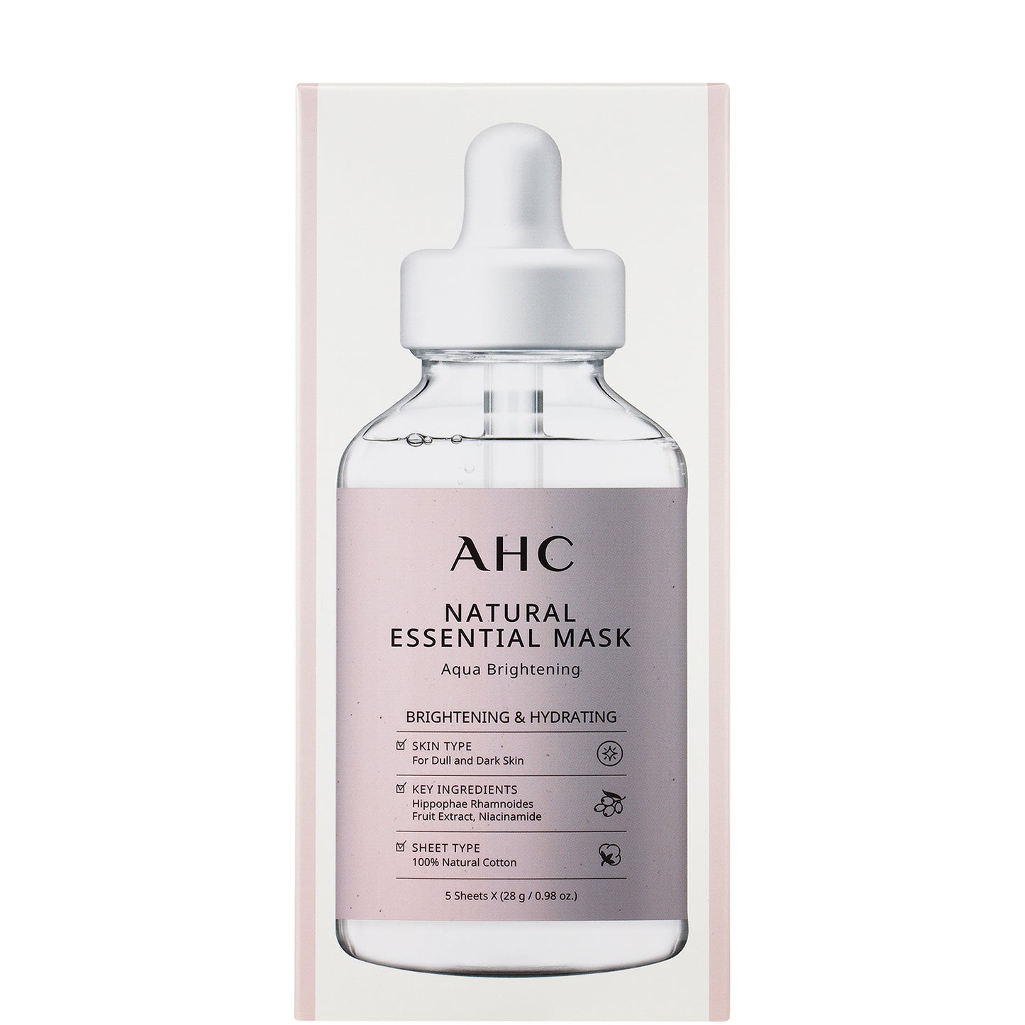 AHC Natural Essential Mask Aqua Brightening 28g (5 Pack)