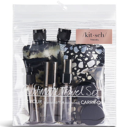 Kitsch 11Pc Travel Bottle Set - Black