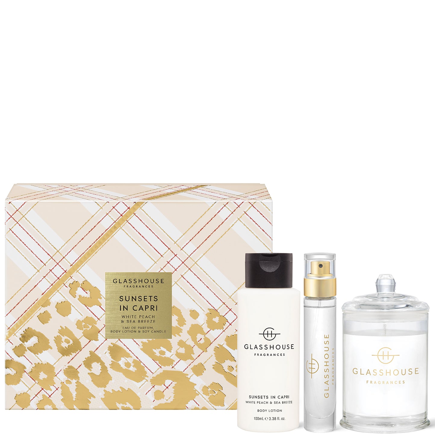 Glasshouse Fragrances Christmas Sunsets in Capri Fragrance Trio Gift Set