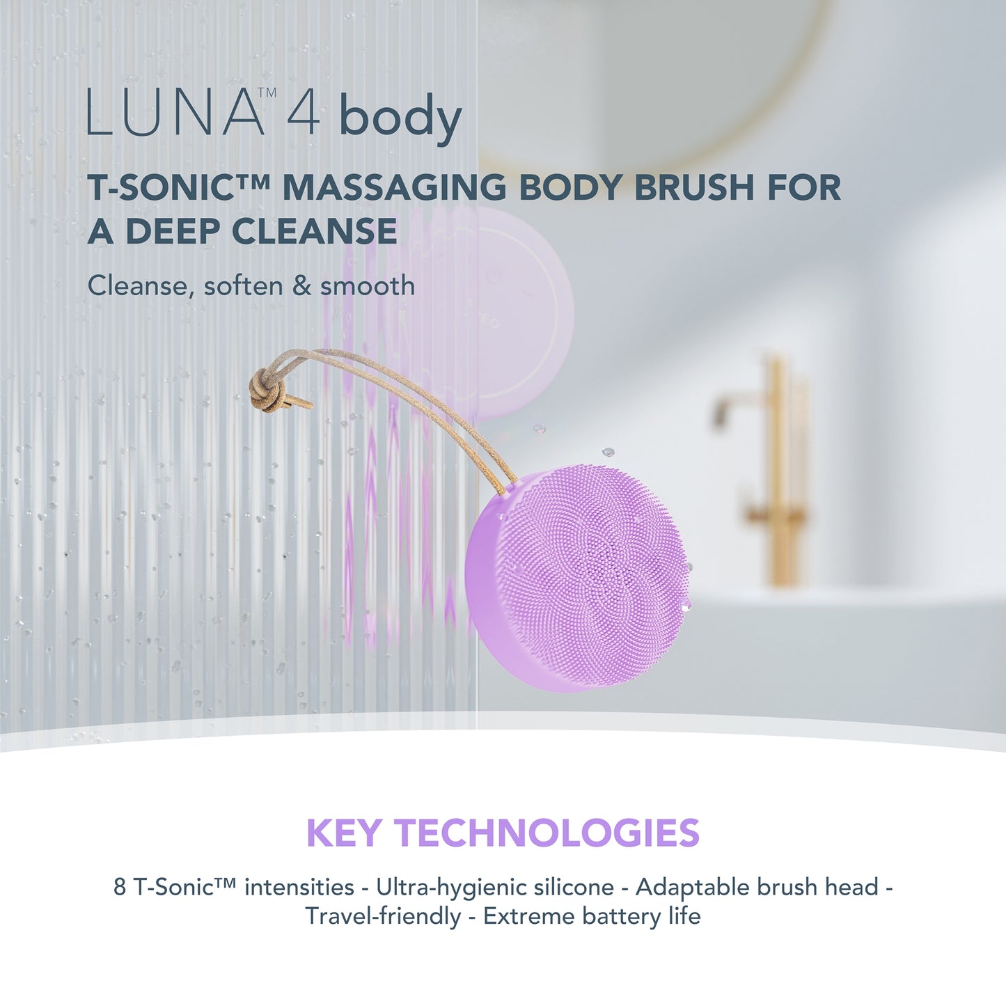 FOREO LUNA 4 BODY T-Sonic Massaging Body Brush (Various Shades)