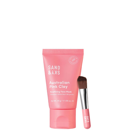 Sand & Sky Australian Pink Clay Porefining Face Mask Deluxe Travel Size 30g