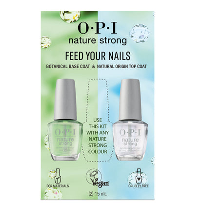 OPI Nature Strong Vegan Nail Polish - Duo Gift Set (Top Coat & Base Coat) 15ml