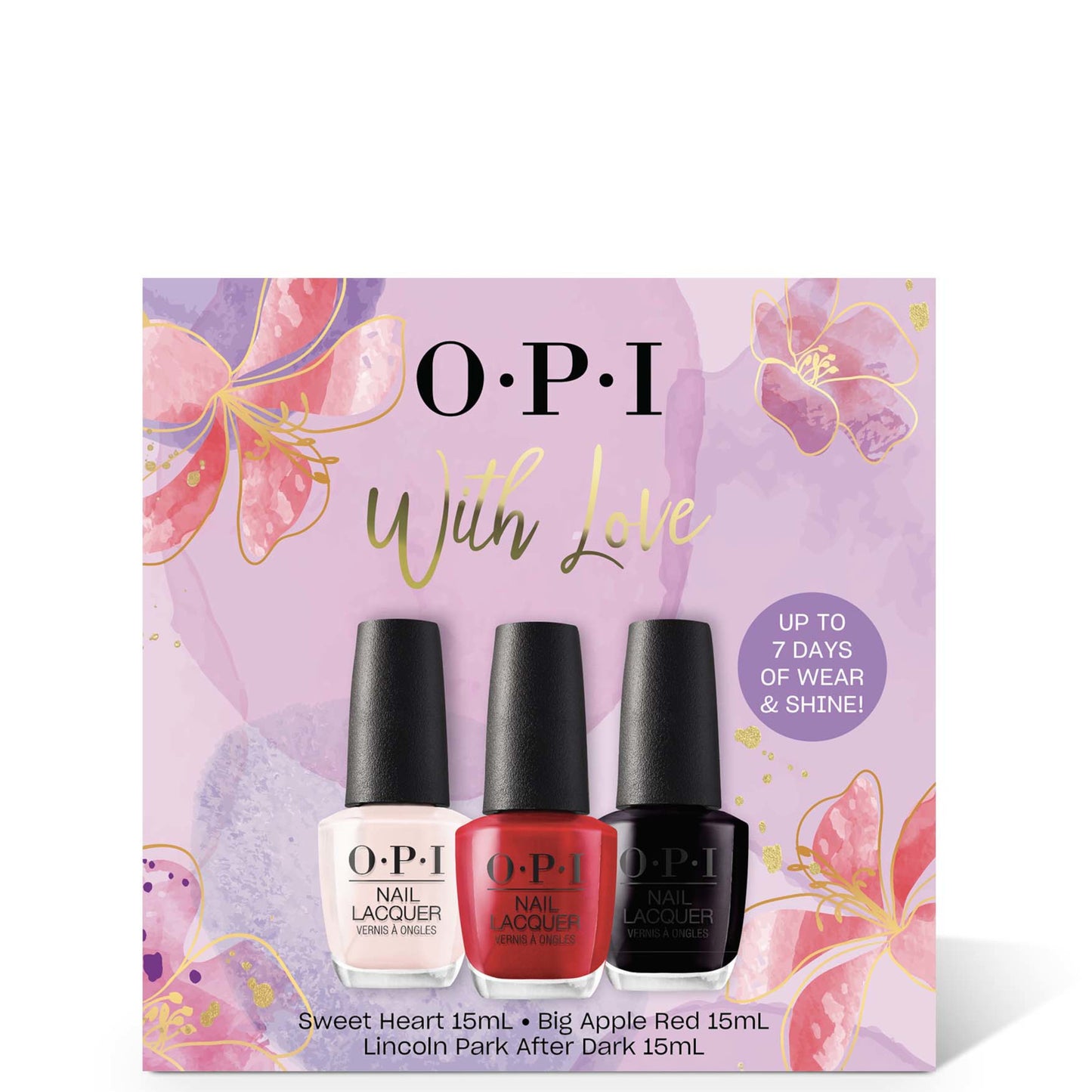 OPI Nail Lacquer Trio Gift Set - Sweet Heart, Big Apple Red, Lincoln Park After Dark