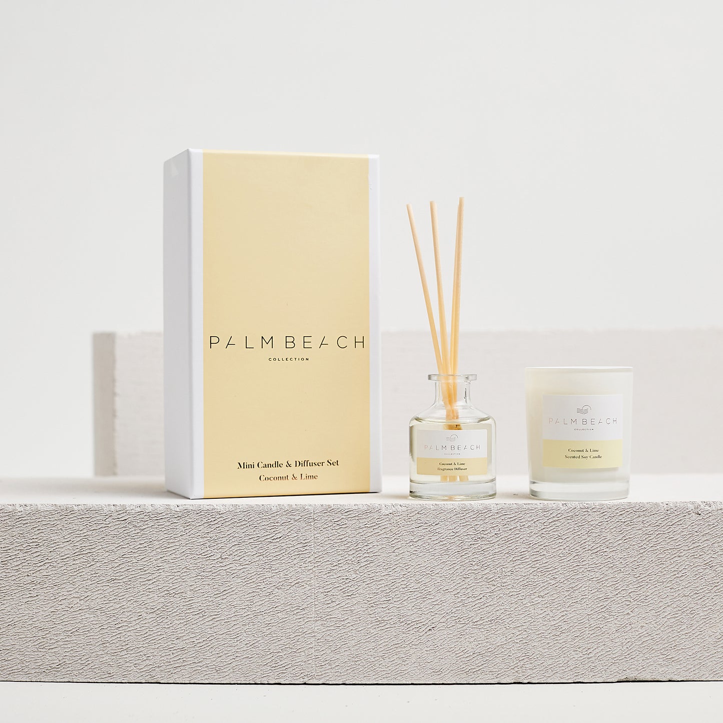 Palm Beach Collection Coconut and Lime Mini Candle and Diffuser Gift Pack