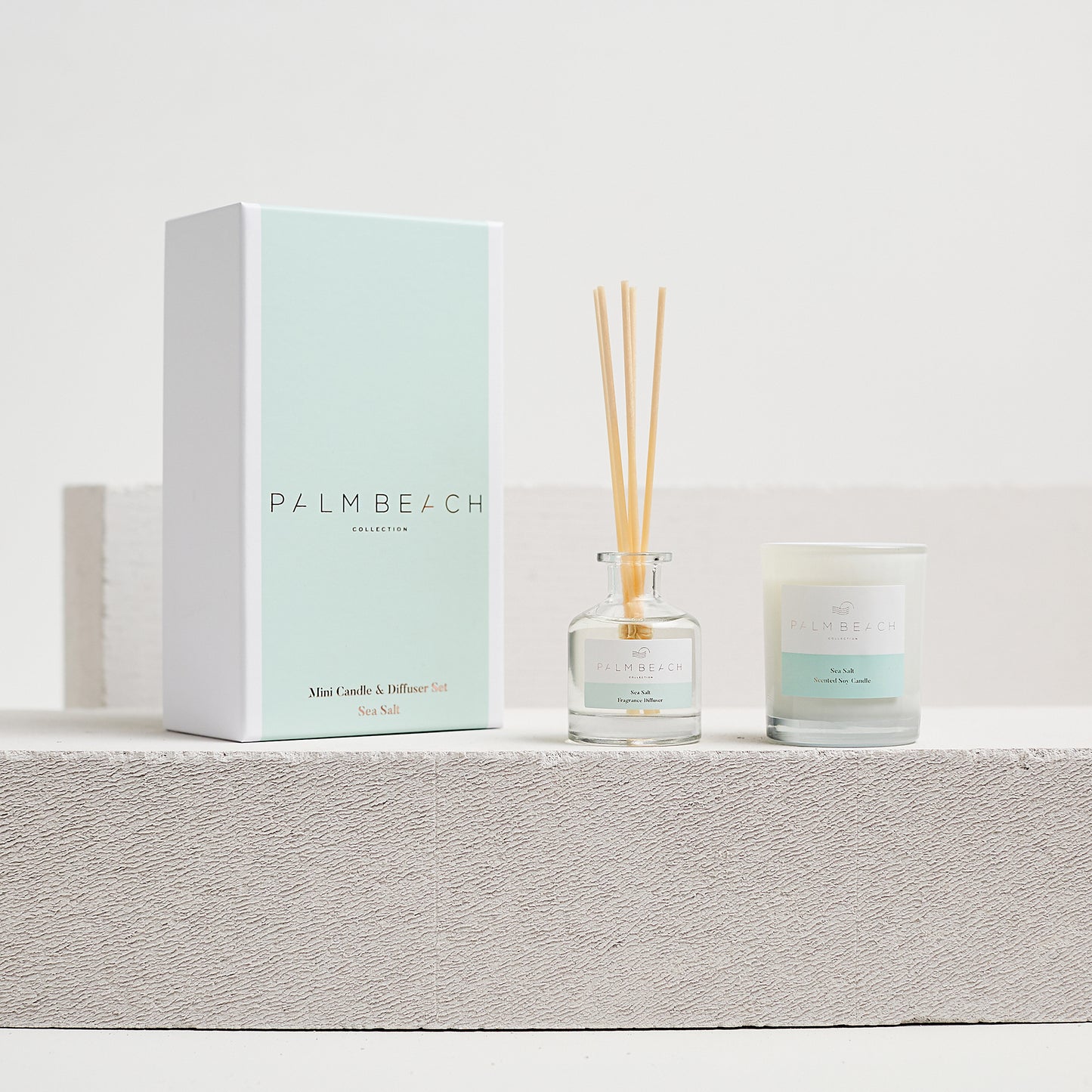 Palm Beach Collection Sea Salt Mini Candle and Diffuser Gift Pack