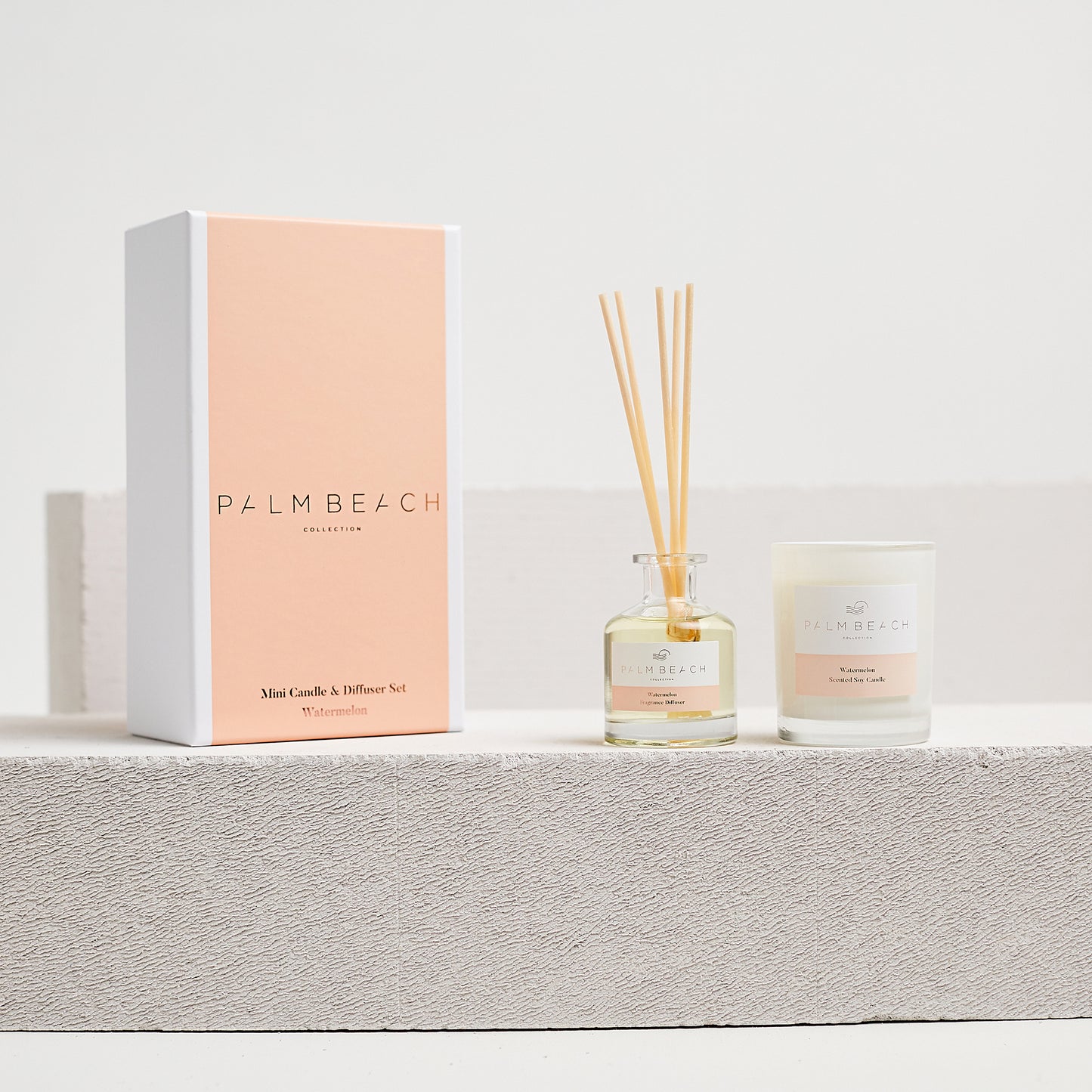 Palm Beach Collection Watermelon Mini Candle and Diffuser Gift Pack