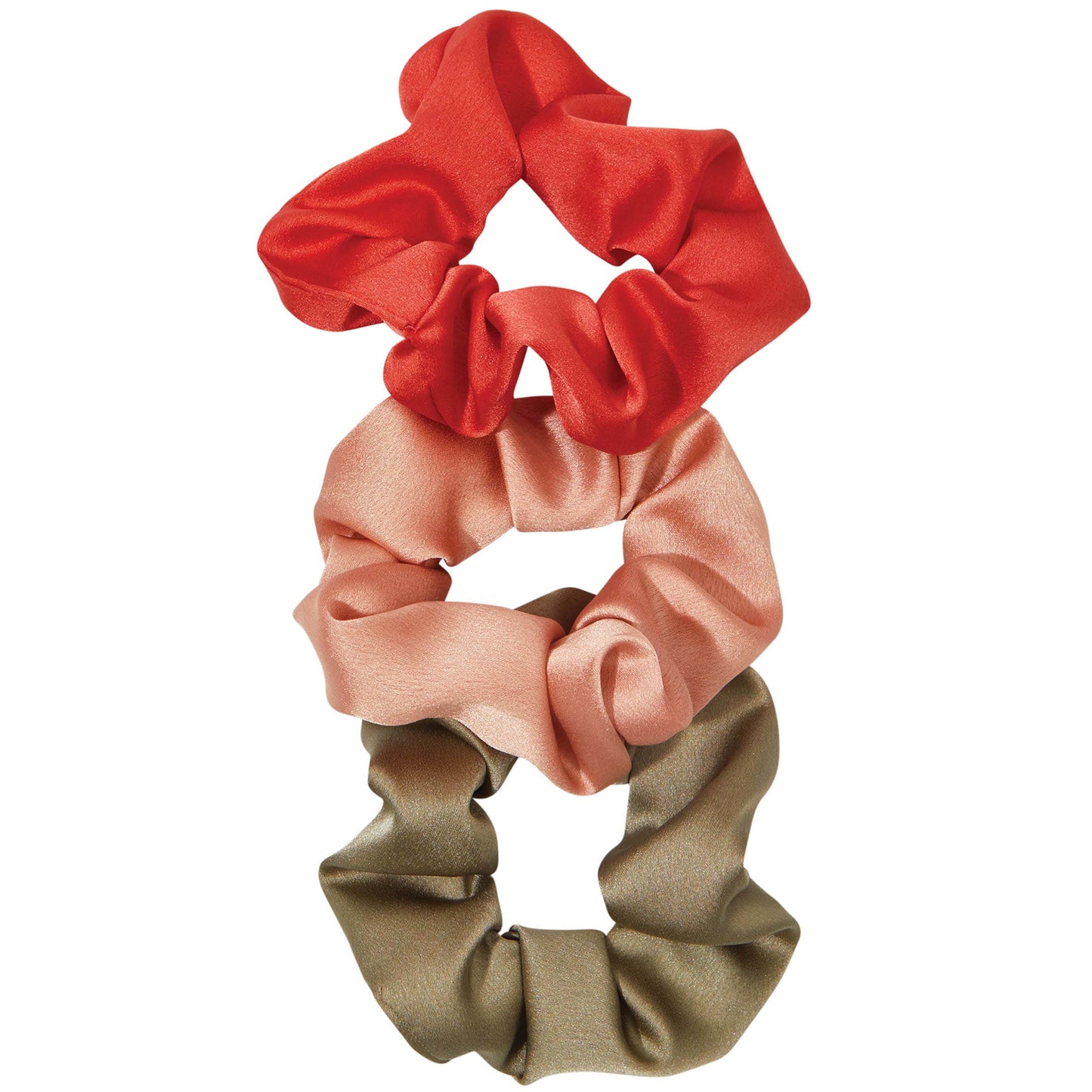 Kitsch Holiday Cracker Satin Scrunchies Set - Pinksettia