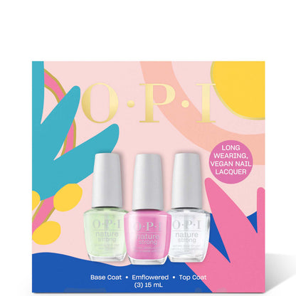 OPI Nature Strong Trio Gift Set - Base Coat, Emflowered, Top Coat