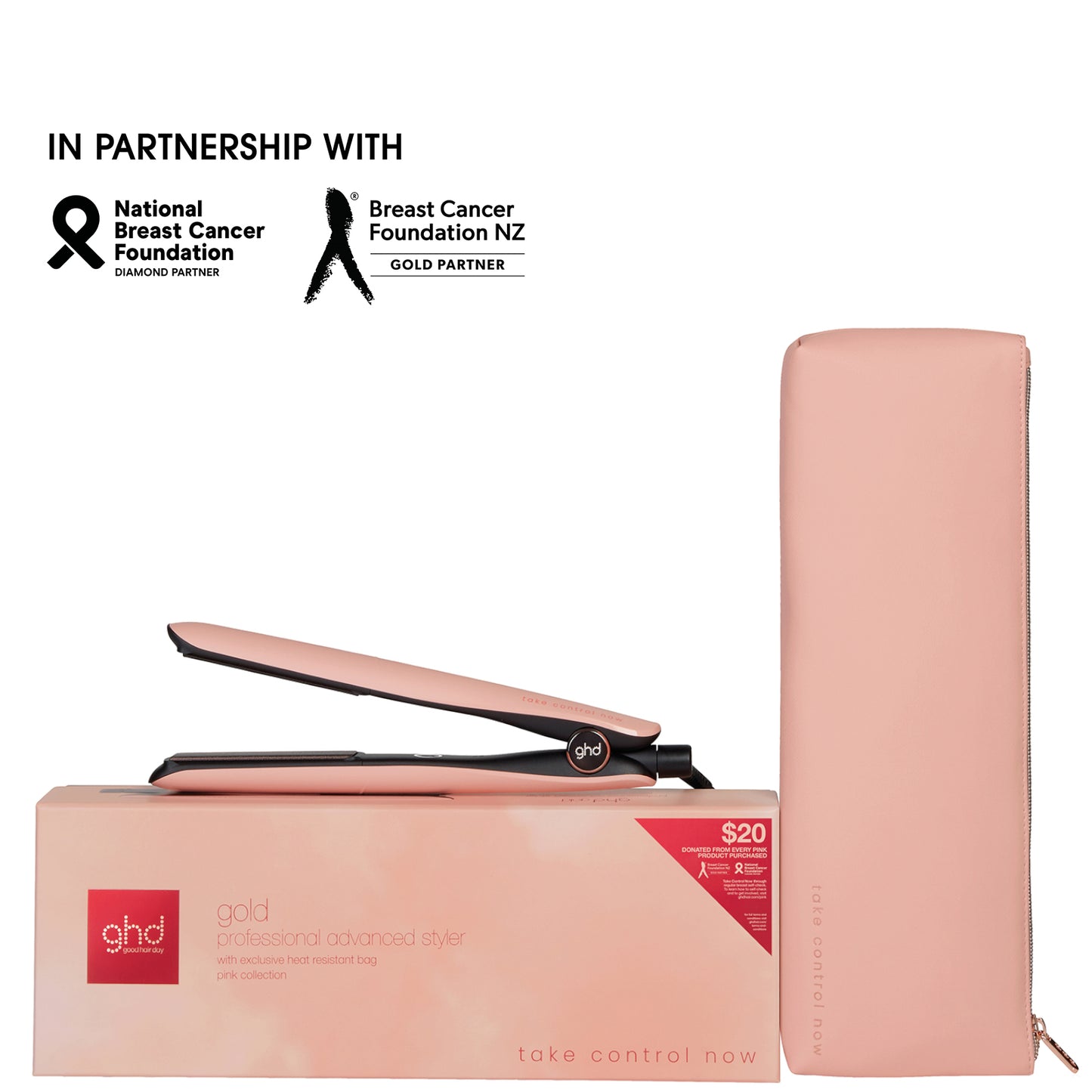 ghd Limited Edition Gold Hair Straightener in Pink Peach