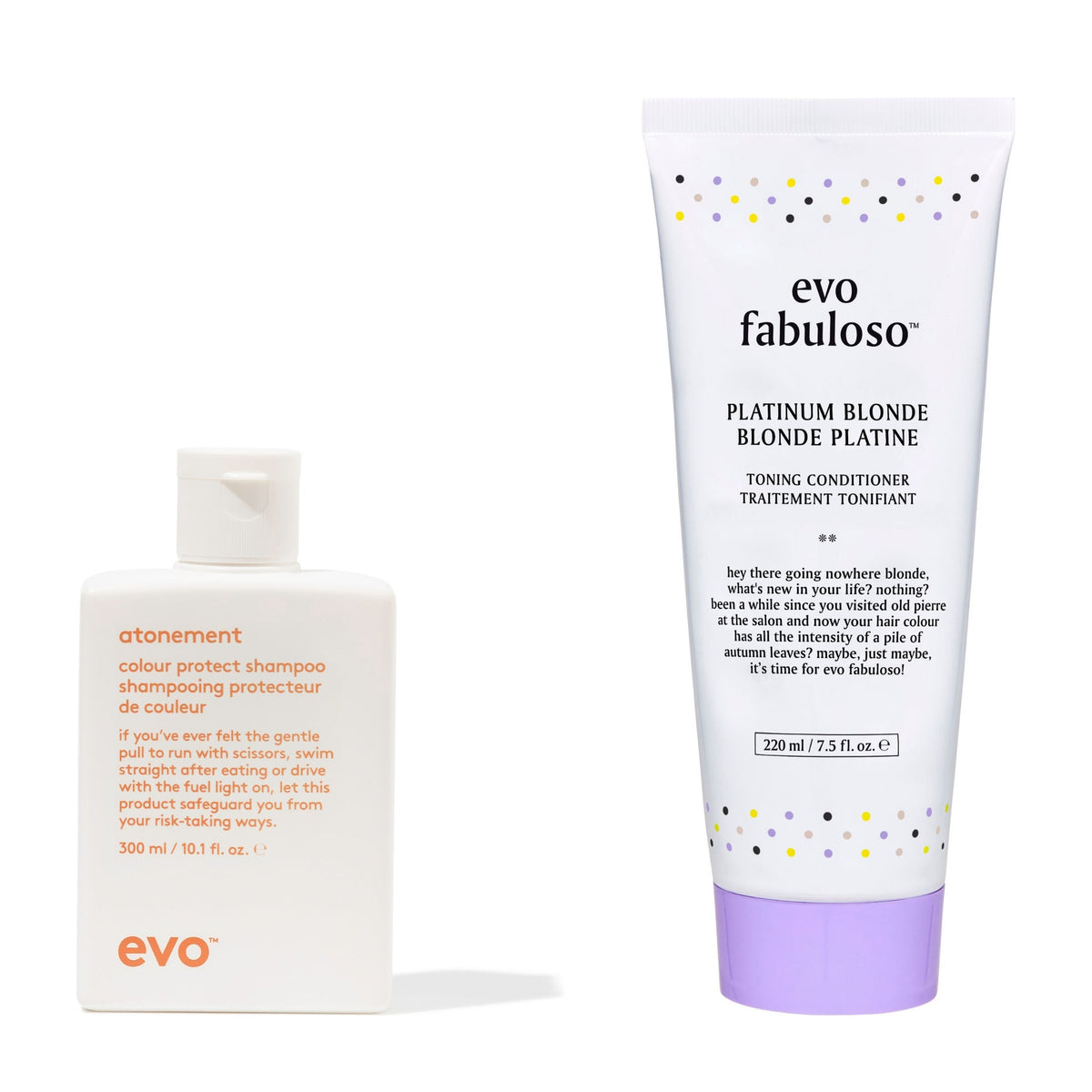 evo Fabuloso Platinum Blonde + Atonement Shampoo Duo