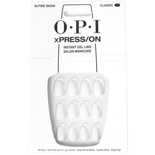 OPI xPRESS/ON - Alpine Snow Press On Nails Gel-Like Salon Manicure