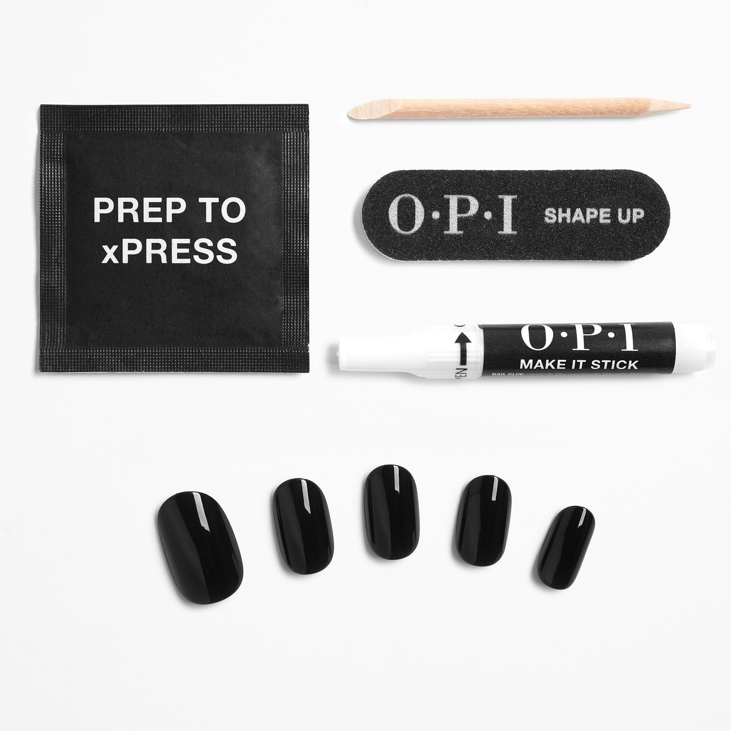 OPI xPRESS/ON - Black Onyx Press On Nails Gel-Like Salon Manicure