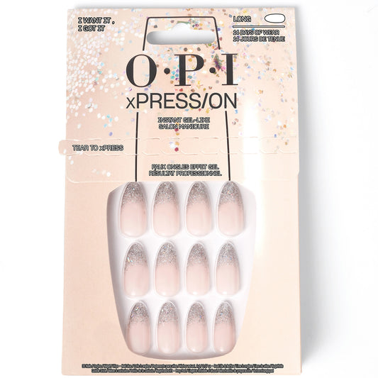 OPI xPRESS/ON Nude Glitter Press On Nails for a Gel-Like Salon Manicure - I Want It, I Got It