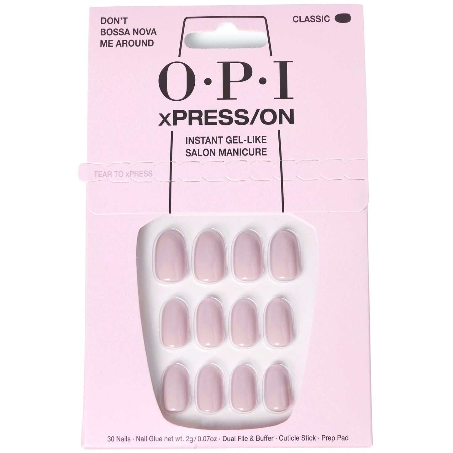 OPI xPRESS/ON Nude Press On Nails Gel-Like Salon Manicure - Don’t Bossa Nova Me Around