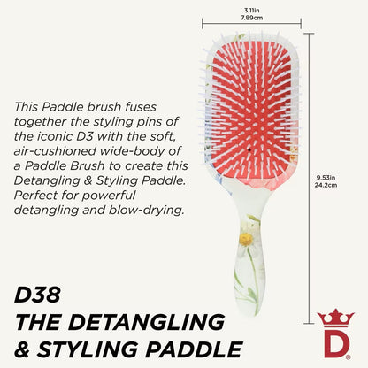 Denman D38 Floral Fantasies Power Paddle Brush