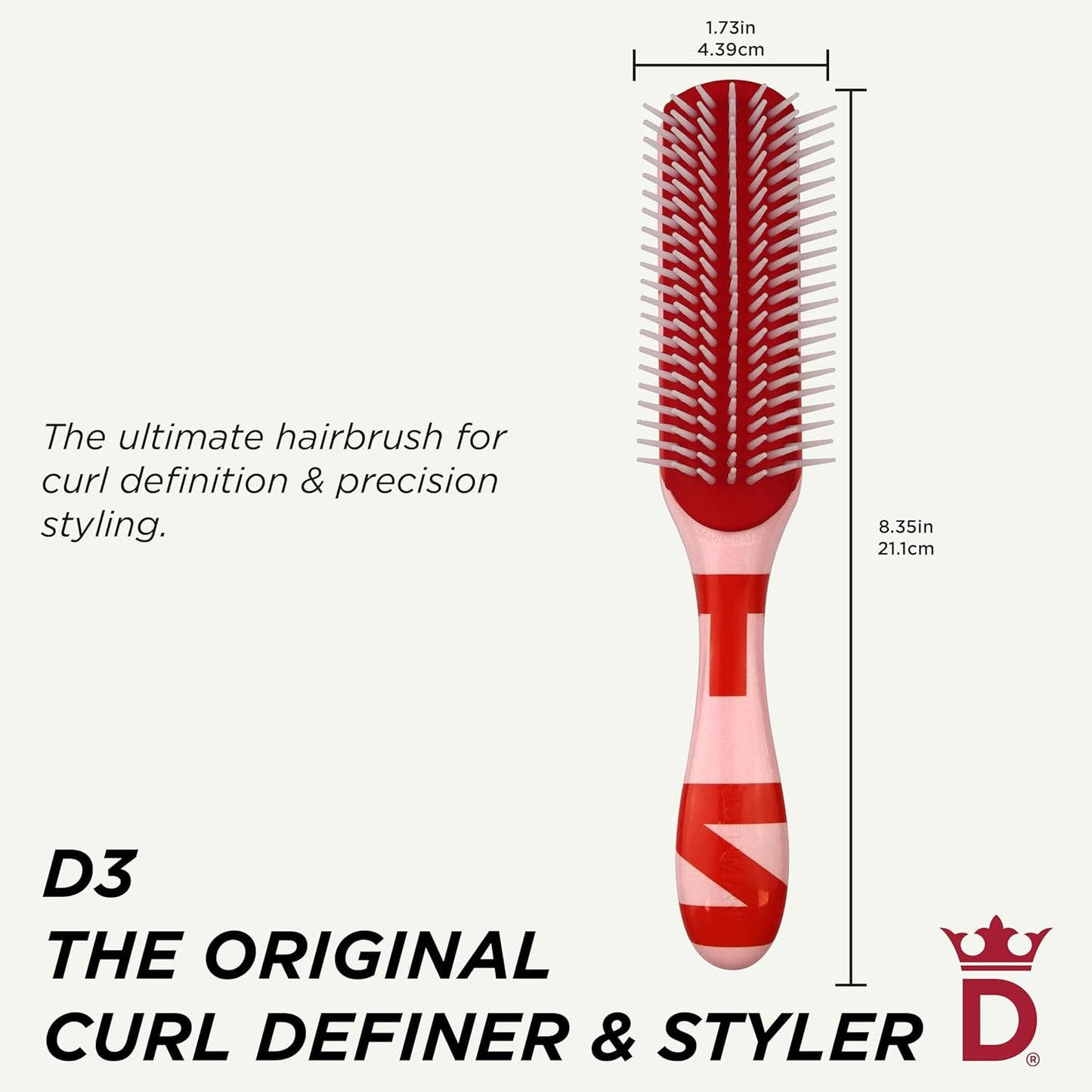 Denman D3 Pink 7 Row Styler Brush