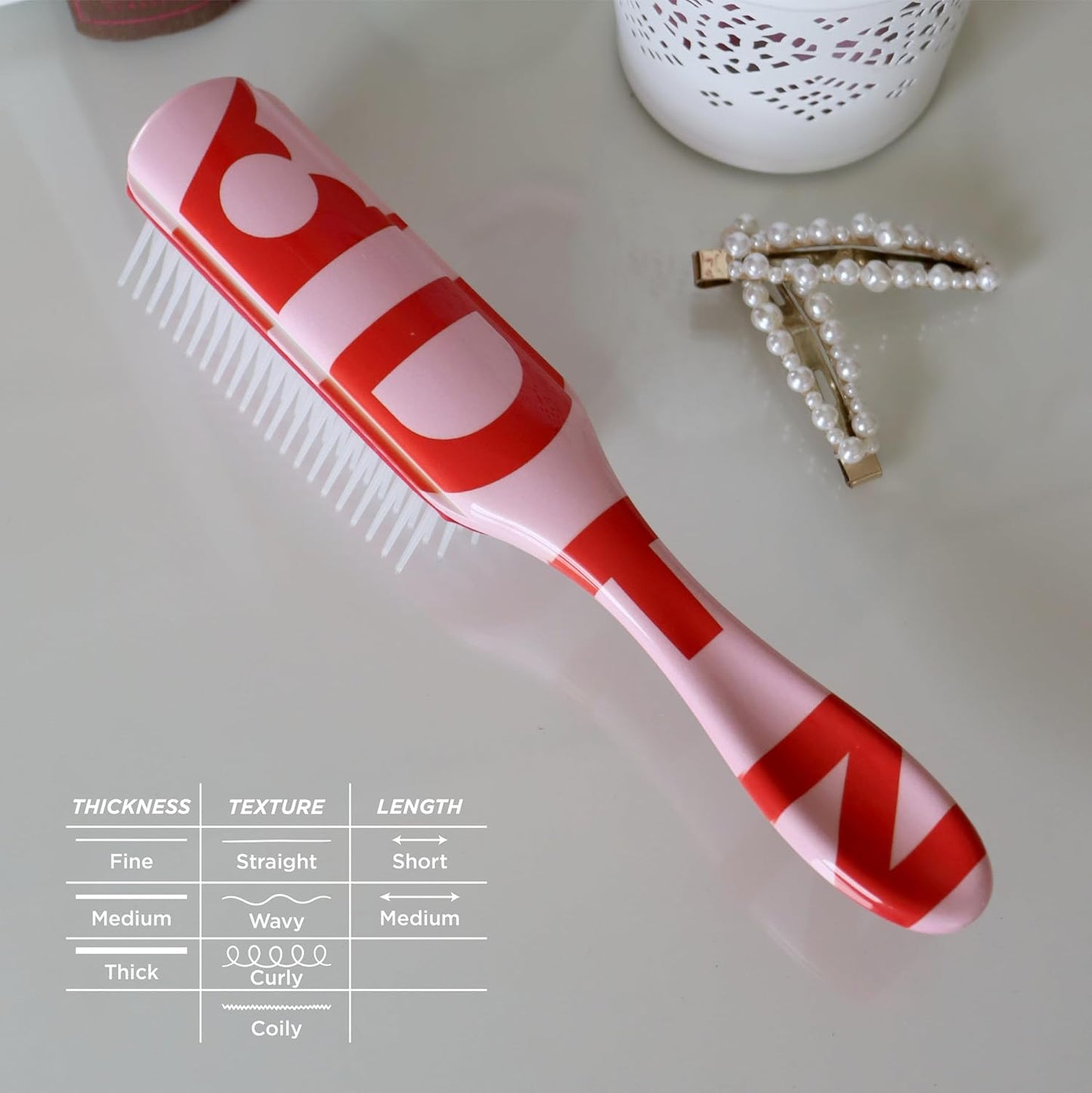 Denman D3 Pink 7 Row Styler Brush