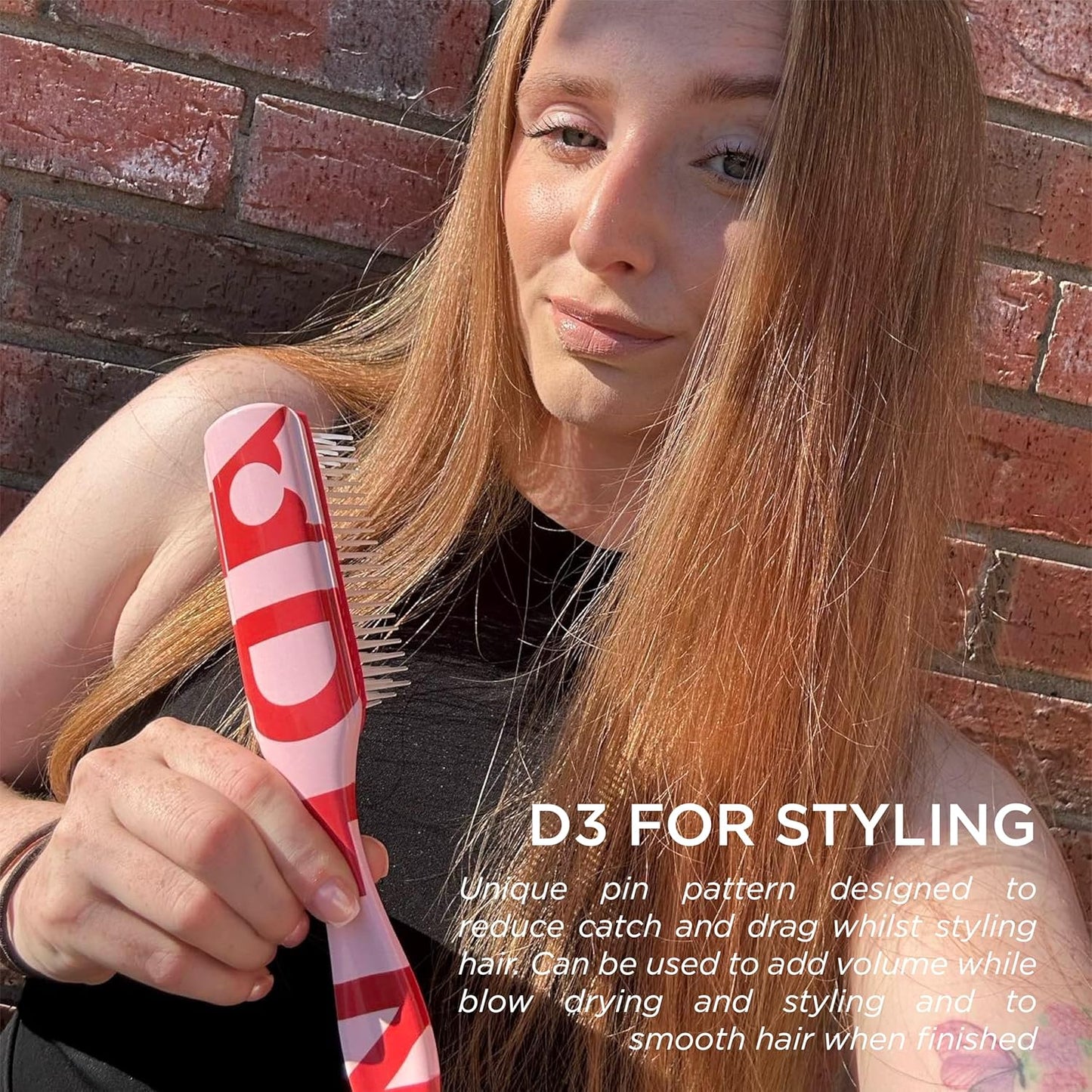 Denman D3 Pink 7 Row Styler Brush
