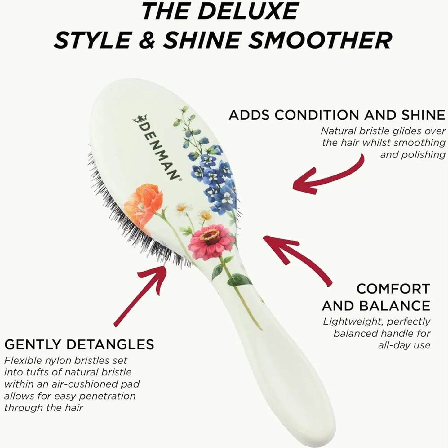 Denman D81M Floral Fantasies Style & Shine Brush