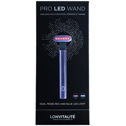 Lonvitalite Pro LED 5-1 Dual Red and Blue LED Light Therapy Facial Wand - Black