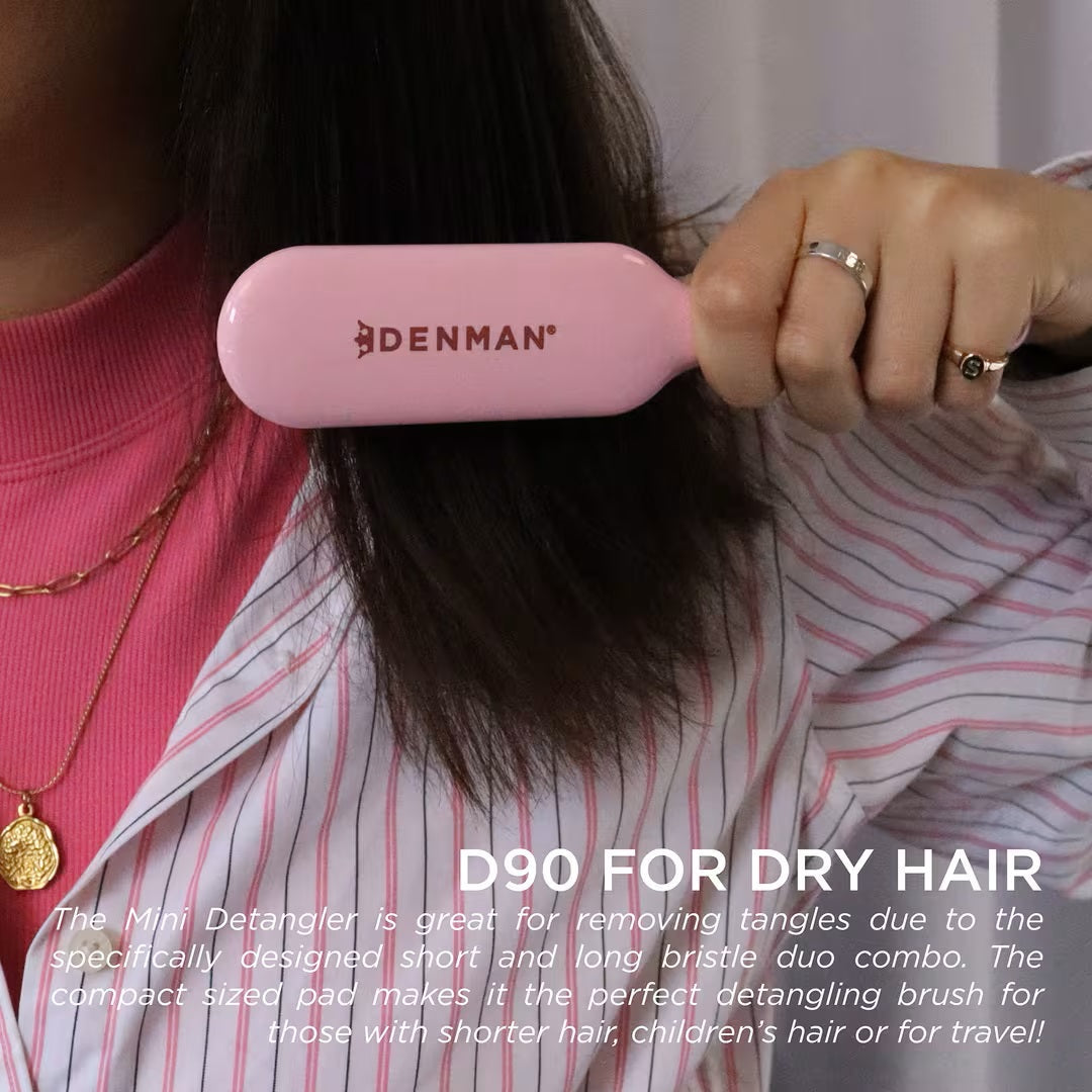 Denman D90 Pastel Pink Tangle Tamer Ultra Mini Brush