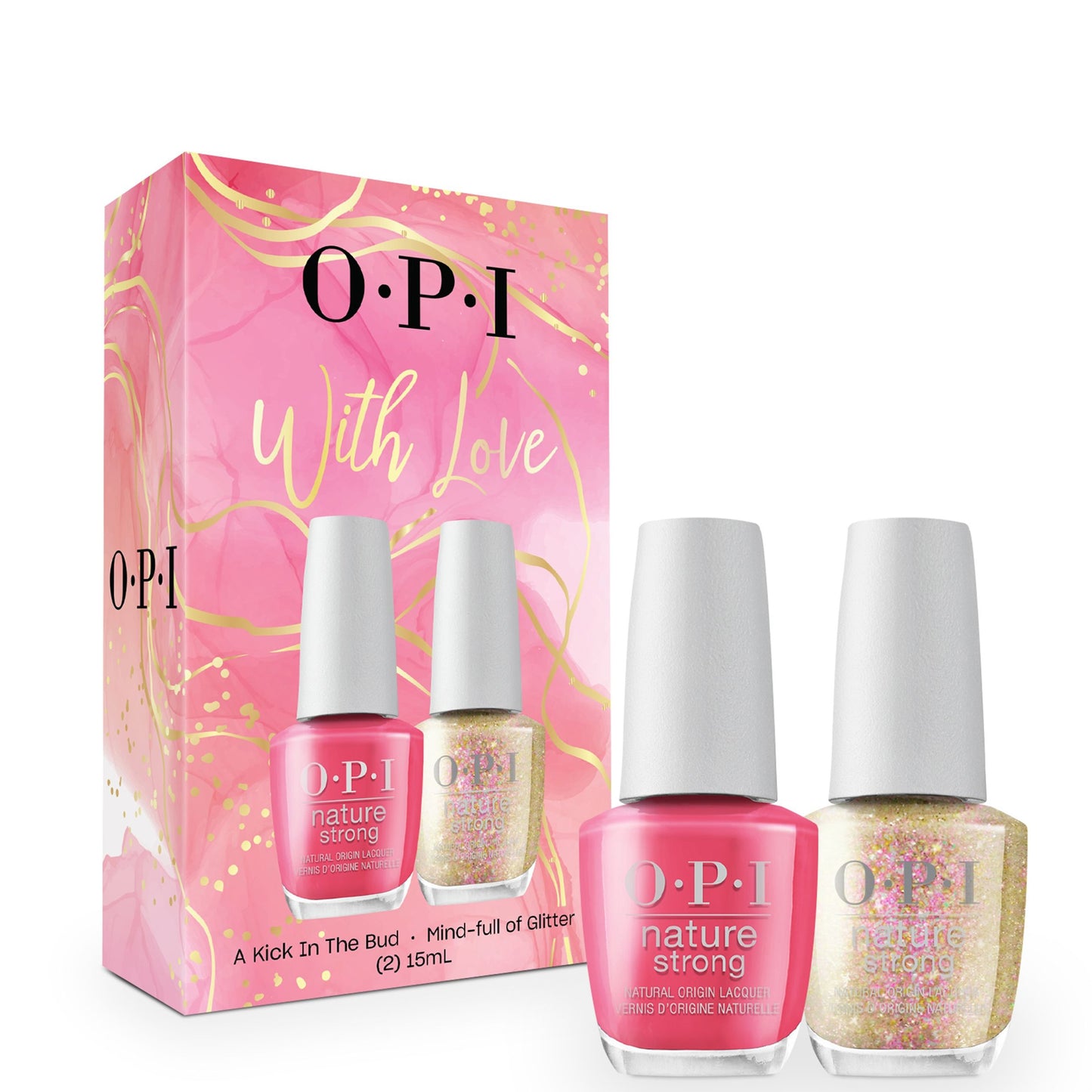 OPI Limited Edition A Kick in The Bud and Mind-full of Glitter Nature Strong Duo Gift Set