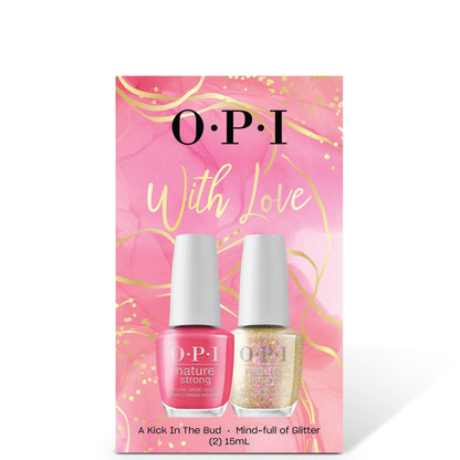 OPI Limited Edition A Kick in The Bud and Mind-full of Glitter Nature Strong Duo Gift Set