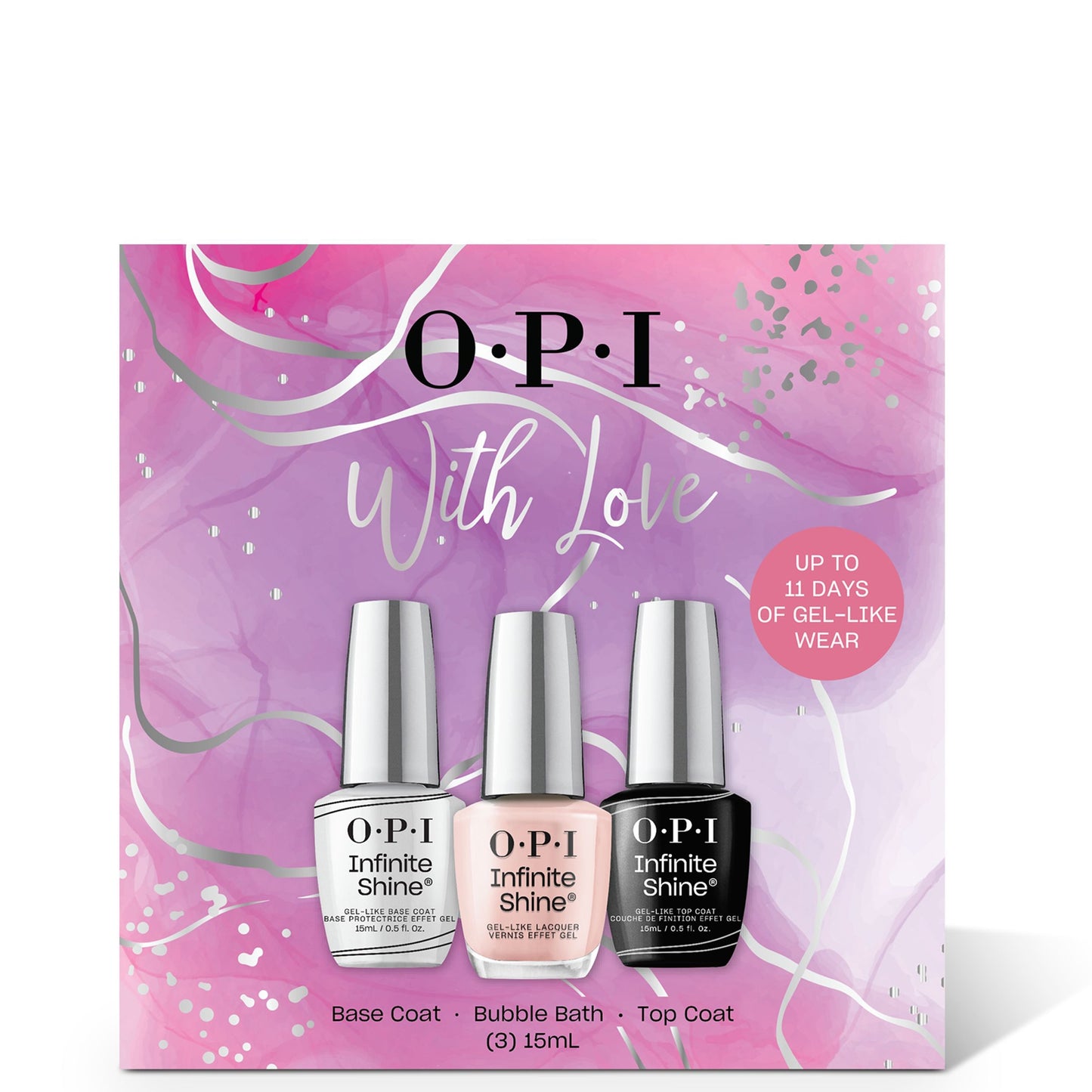 OPI Limited Edition Base Coat, Bubble Bath and Top Coat Infinite Shine Trio Gift Set