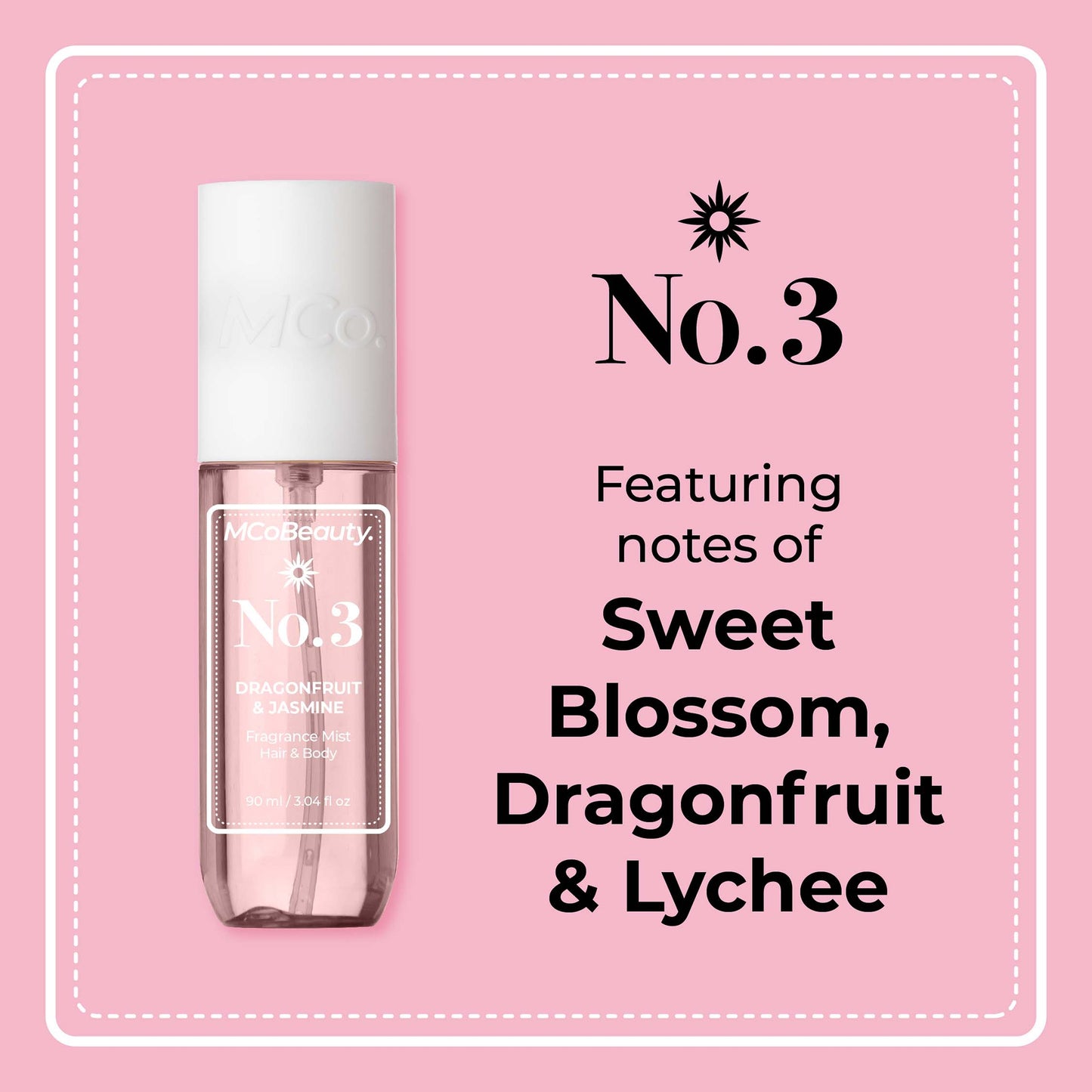 MCoBeauty Fragrance Mist Hair & Body 90ml - No.3 Dragonfruit & Jasmine