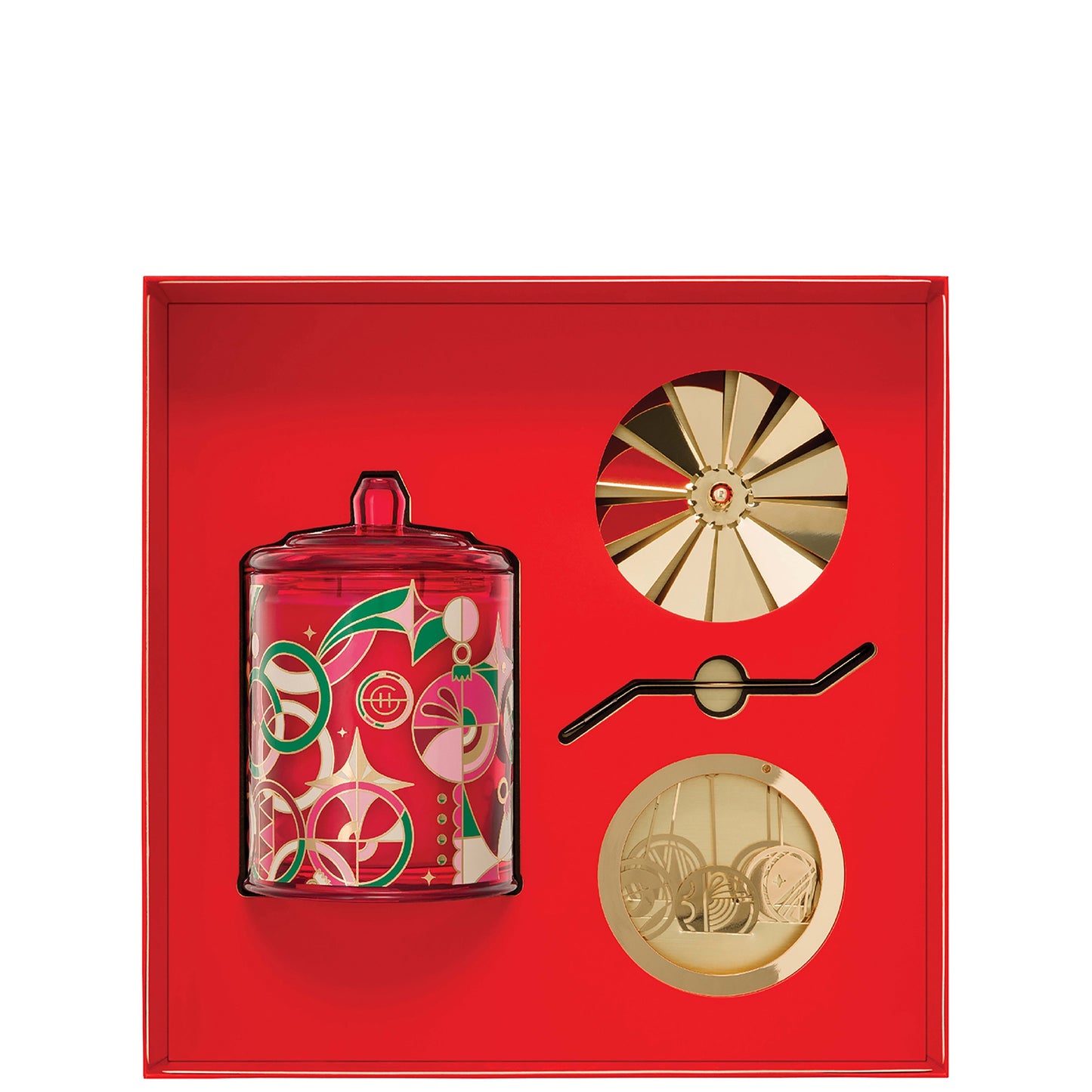 Glasshouse Fragrances Christms 380g Candle with Spinning Carousel Gift Set - Kyoto in Bloom